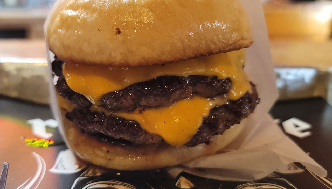 Double cheeseburger at the RoadHouse